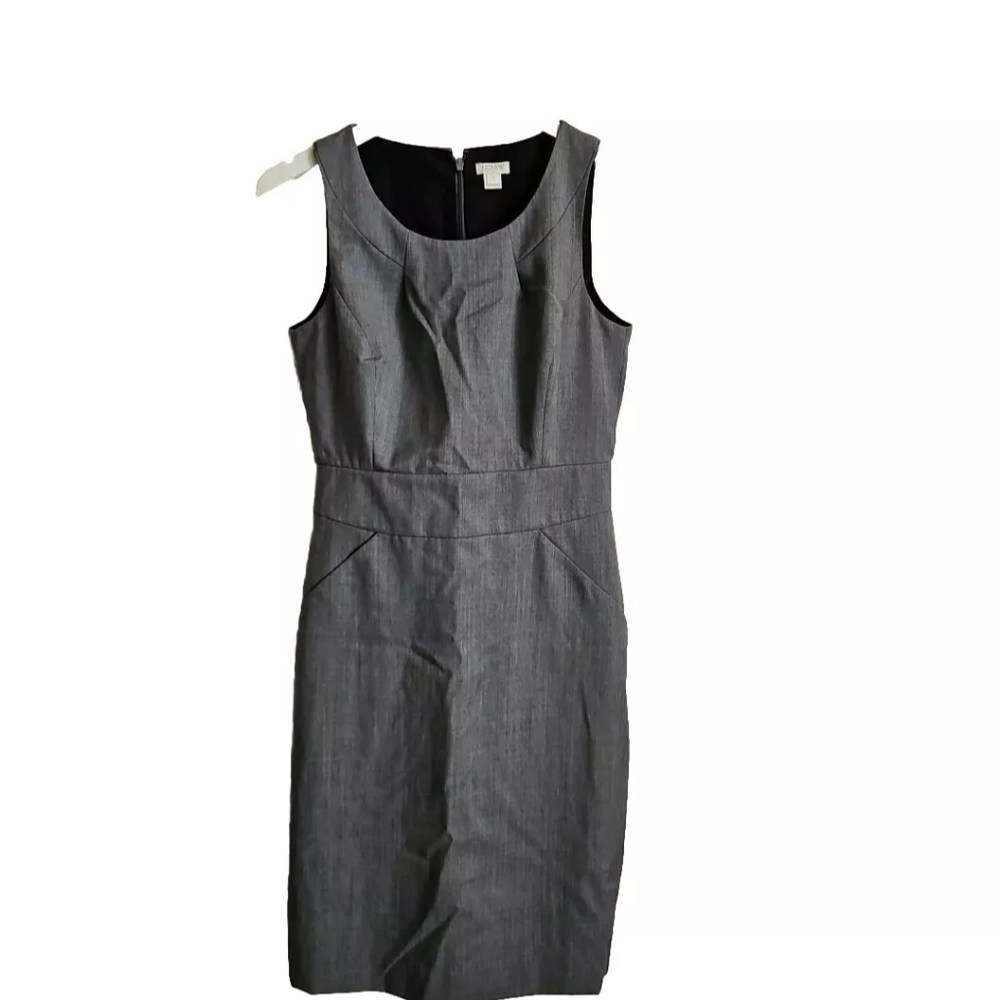 J.crew Gray Wool Blend Gray Shift Dress Sleeveless Work Career 2